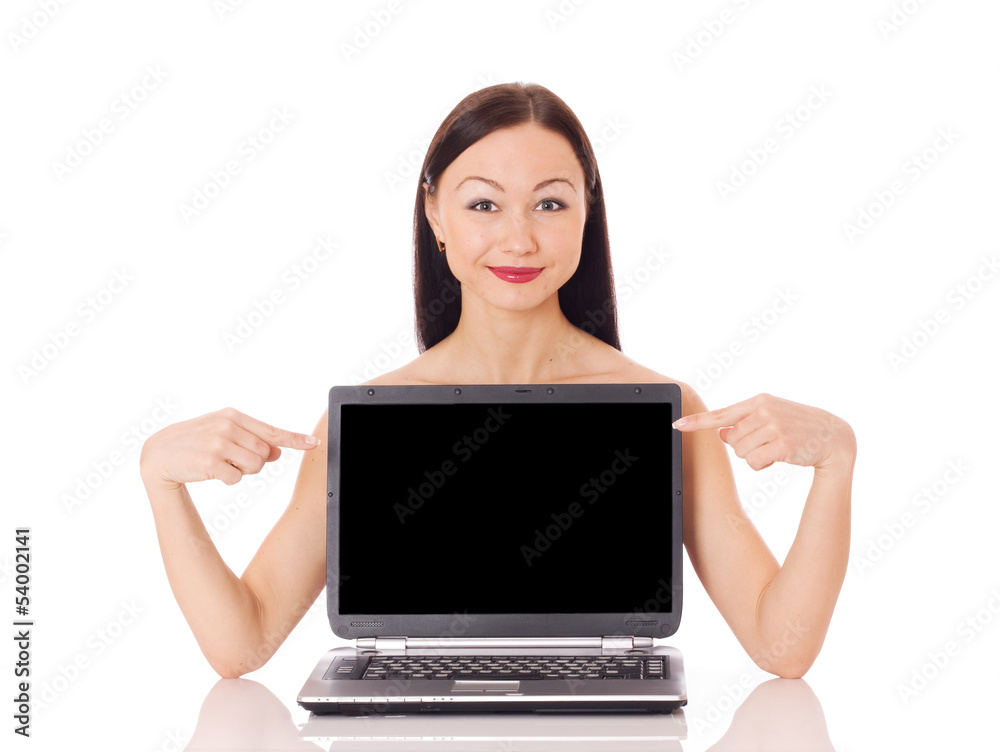 Woman with a computer Woman with a computer