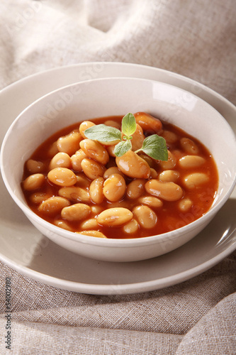 Bean with tomatoes sauce