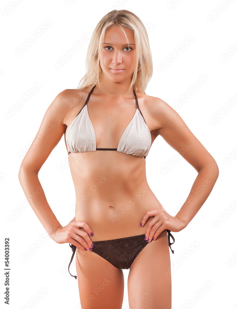 a young wefale in swimsuit isolated a young wefale in swimsuit isolated