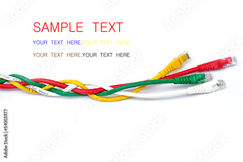 USB cable isolated on white background photo