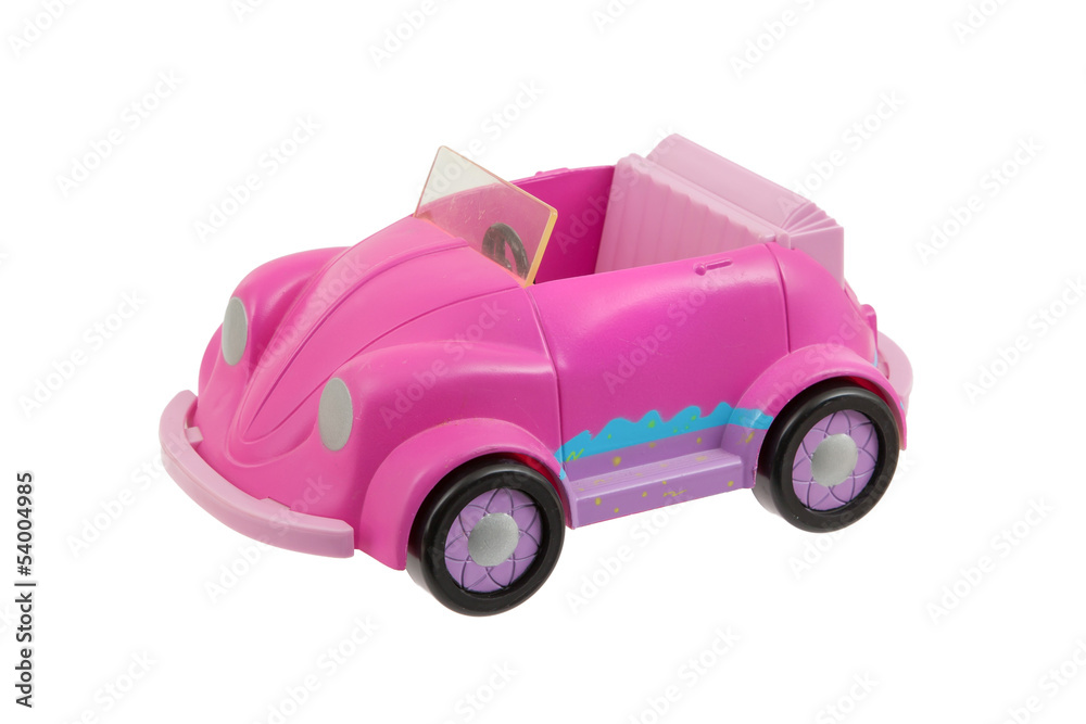 Old pink plastic toy car Old pink plastic toy car