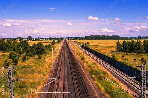 rails in landscape