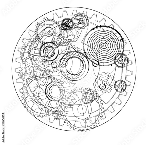 Abstract background. Clock mechanism.