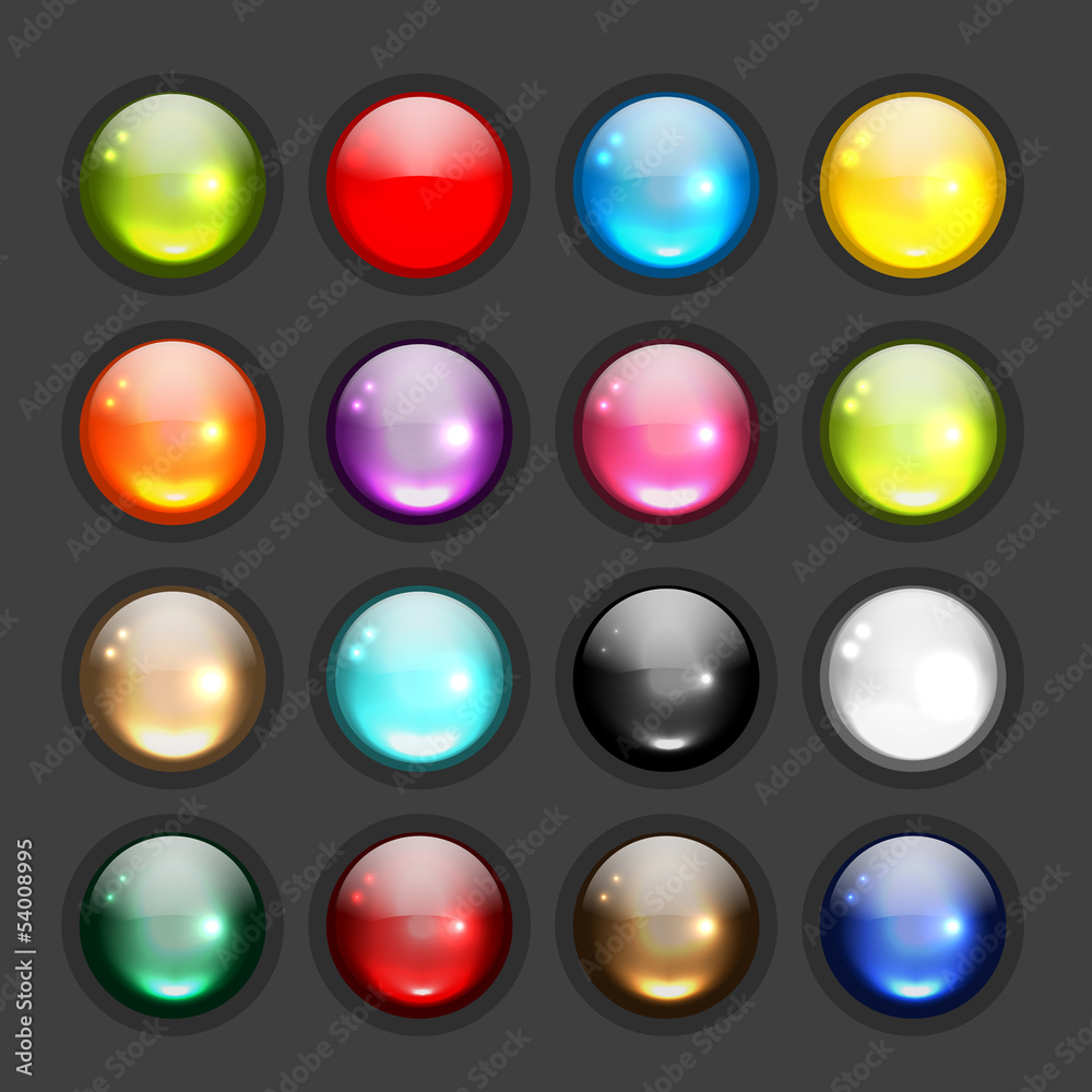 Set of glossy button icons for your design Set of glossy button icons for your design