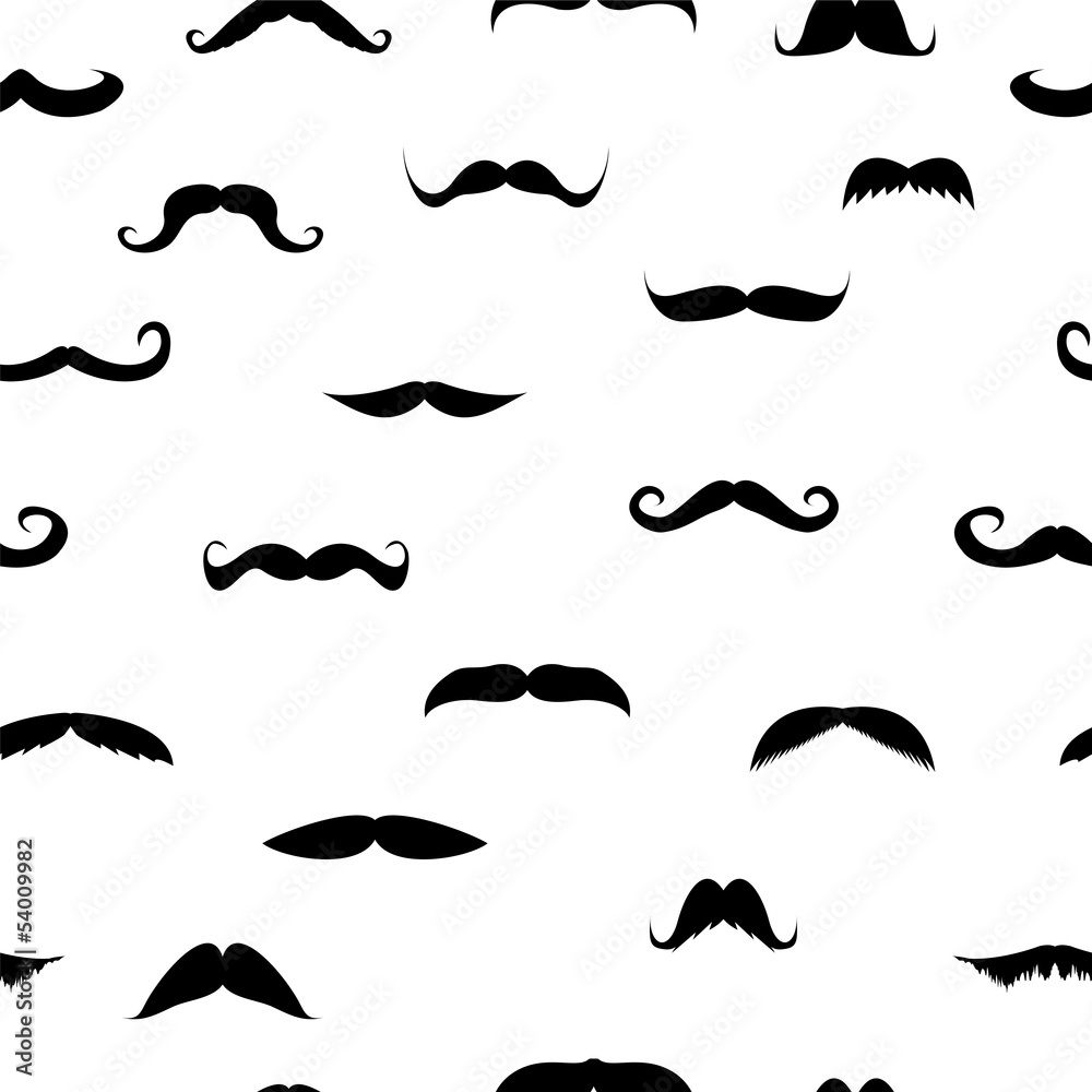 seamless background. mustache on a white seamless background. mustache on a white