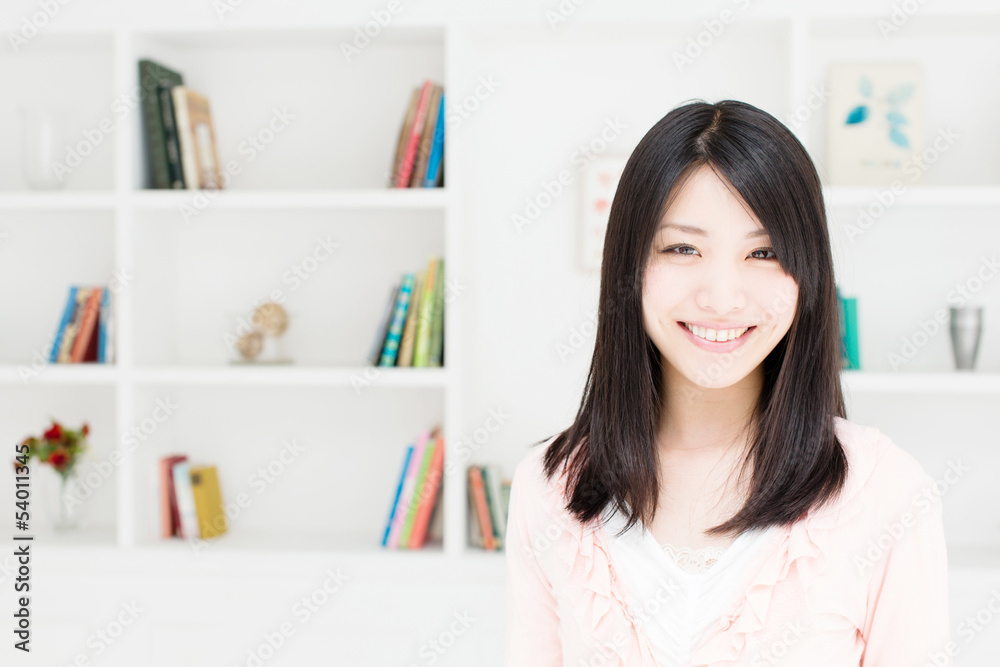 attractive asian woman relaxing in the room attractive asian woman relaxing in the room