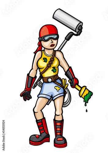 House painter girl