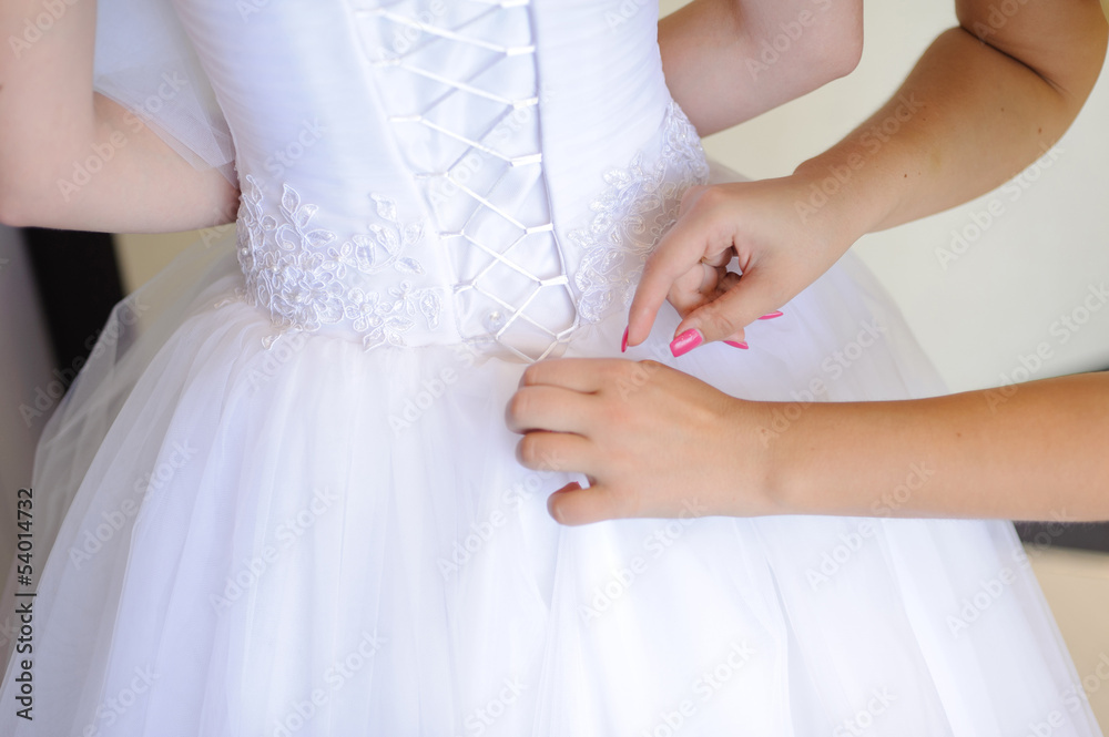 Bridesmaid Helping Bride Bridesmaid Helping Bride