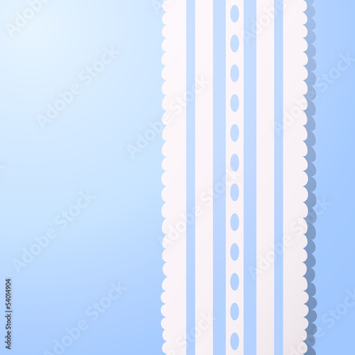 Blue background with vintage white lace.