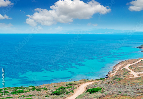 dirt road and sea