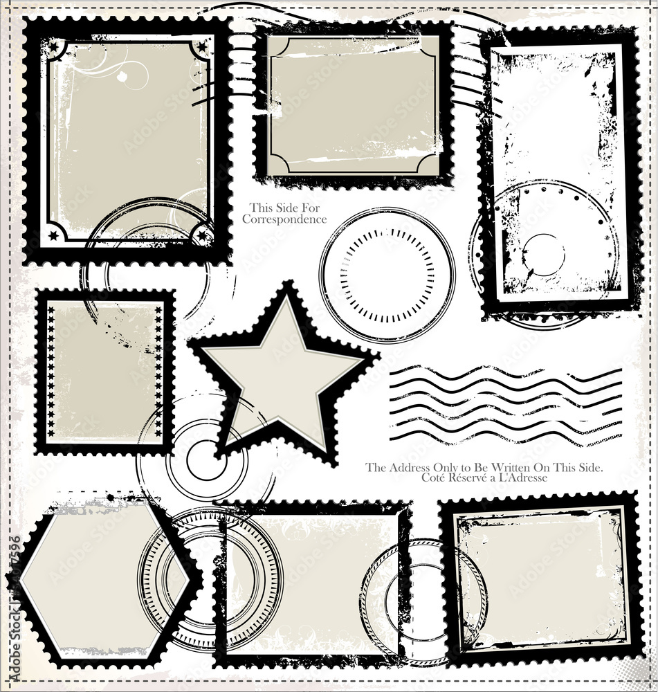 Set of post stamp