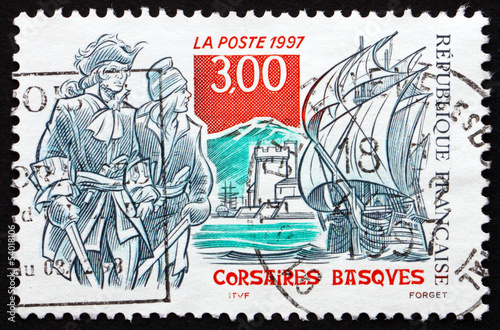 Postage stamp France 1997 Basque Corsairs