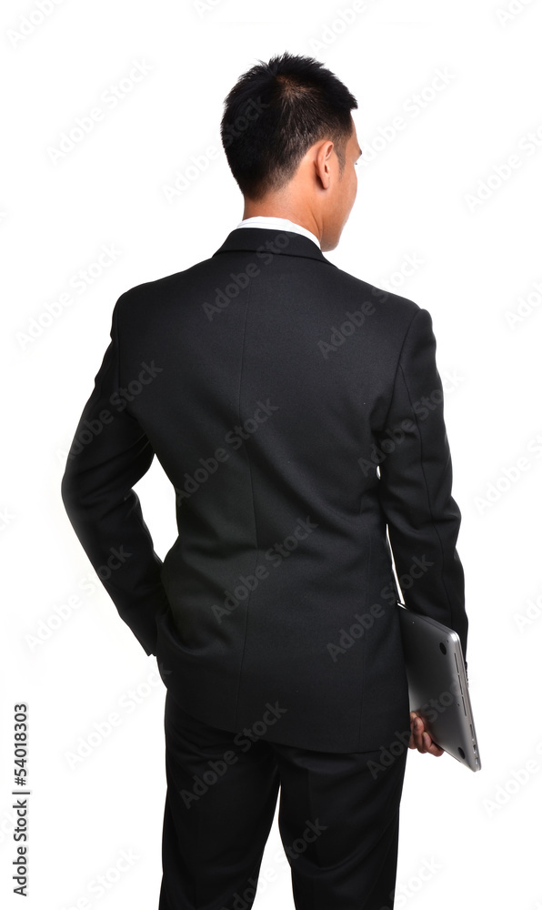 business man with laptop isolated business man with laptop isolated