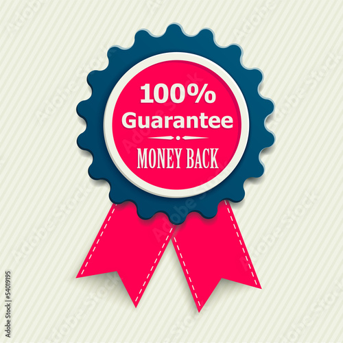 Vector money back guarantee retro sign