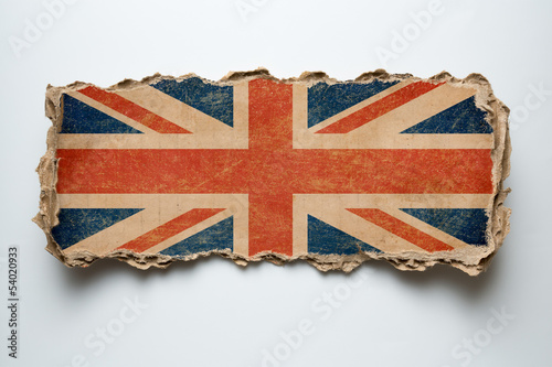 British flag on cardboard p...