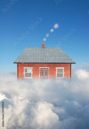 House above clouds