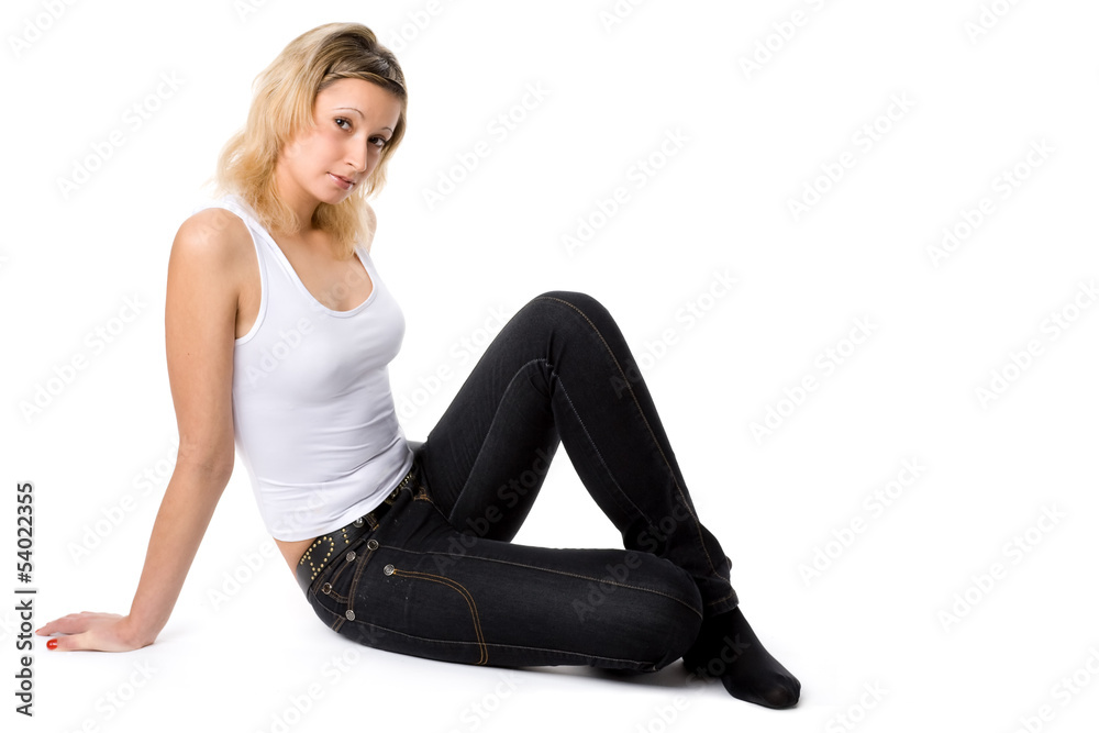 Young and beauty girl in jeans
