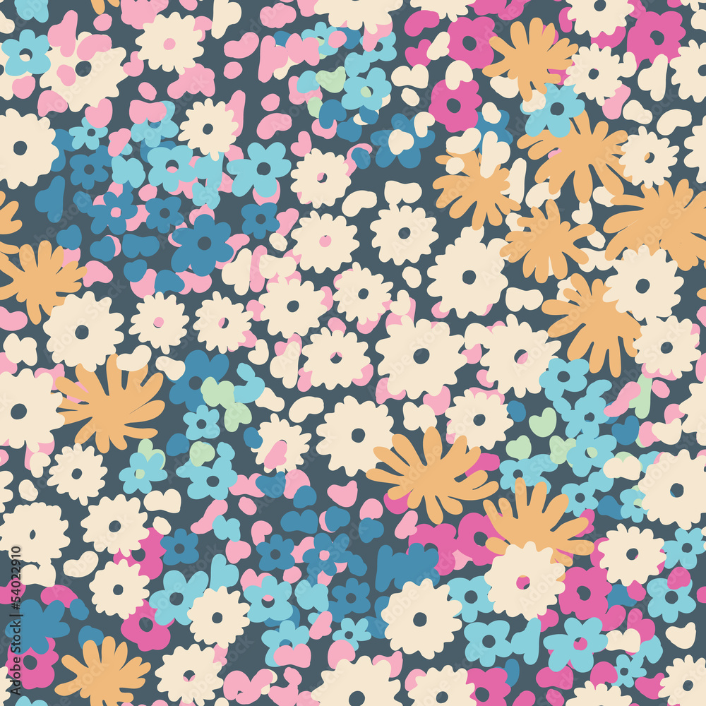 Vector ditsy floral seamless background Stock Vector | Adobe Stock