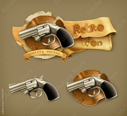 Gun, retro icon