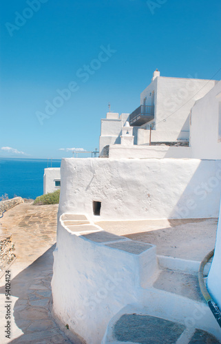 Traditional greek alley on Sifnos island, Greece