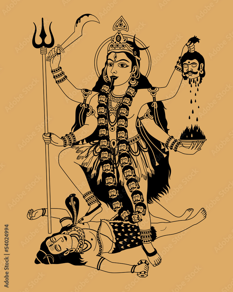 Indian goddess - obrazy, fototapety, plakaty 