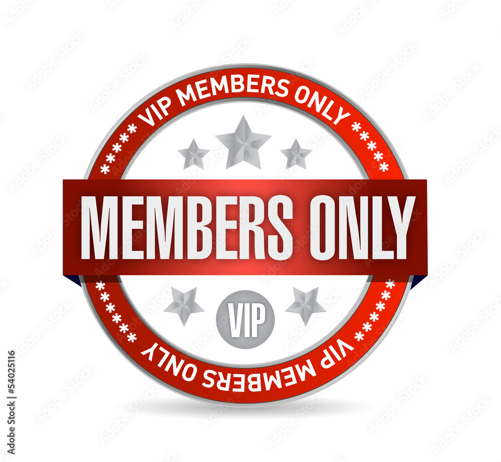 Members only. VIP seal illustration design Members only. VIP seal illustration design