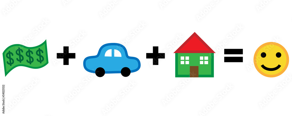 Obraz premium money car house equals happiness