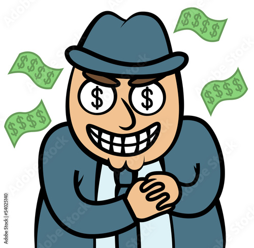 Fotografia, Obraz evil money hungry man in suit