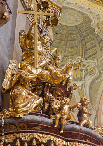 Vienna - Sculpture of Holy Trinity in baroque st. Peter church