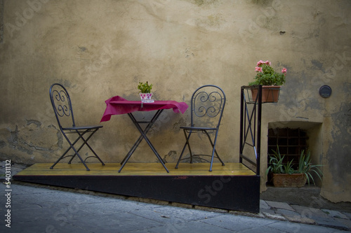 Картината върху платно Table for two in Montepulciano, Tuscany, Italy