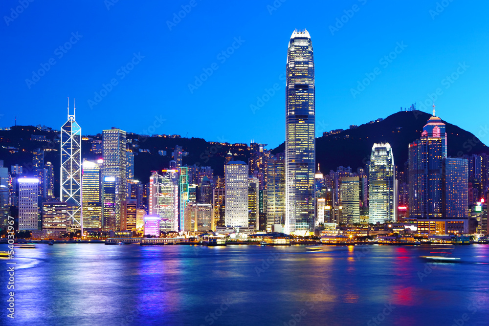 Obraz premium Hong Kong city at night