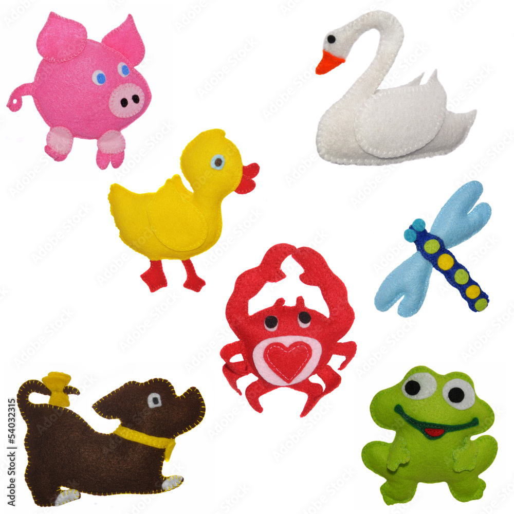Naklejka premium Felt toys animals