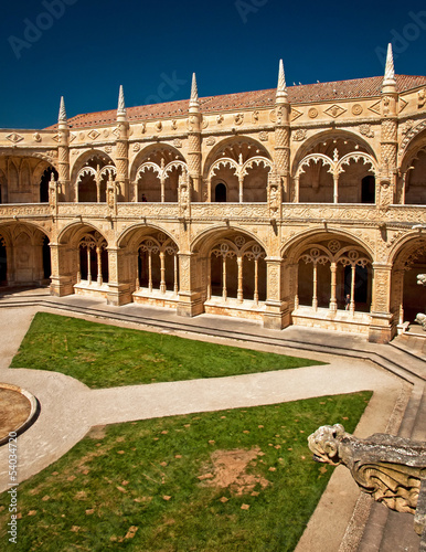 The ancient Mosteiro dos Jeronimos of Lisbon in Portugal