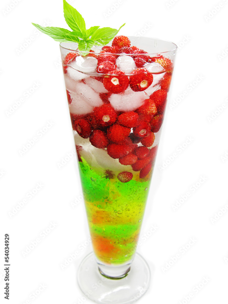 fruit cocktail smoothie with wild strawberry fruit cocktail smoothie with wild strawberry