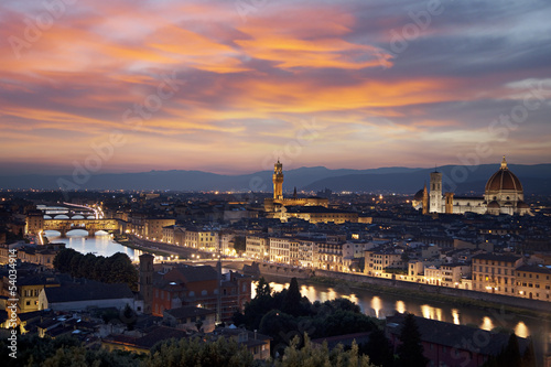 Florence cityscape at night © Alexey Kuznetsov
