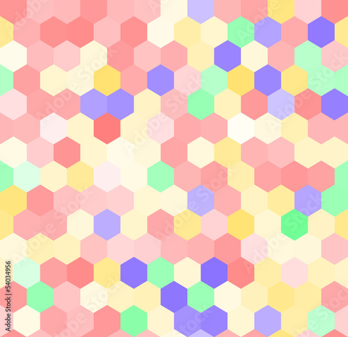 Wallpaper Mural Colorful pink hexagon seamless pattern, vector Torontodigital.ca