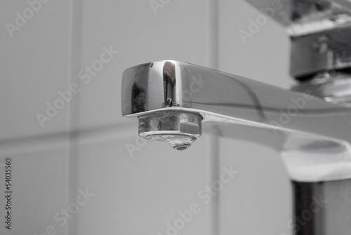 Water dripping from a faucet