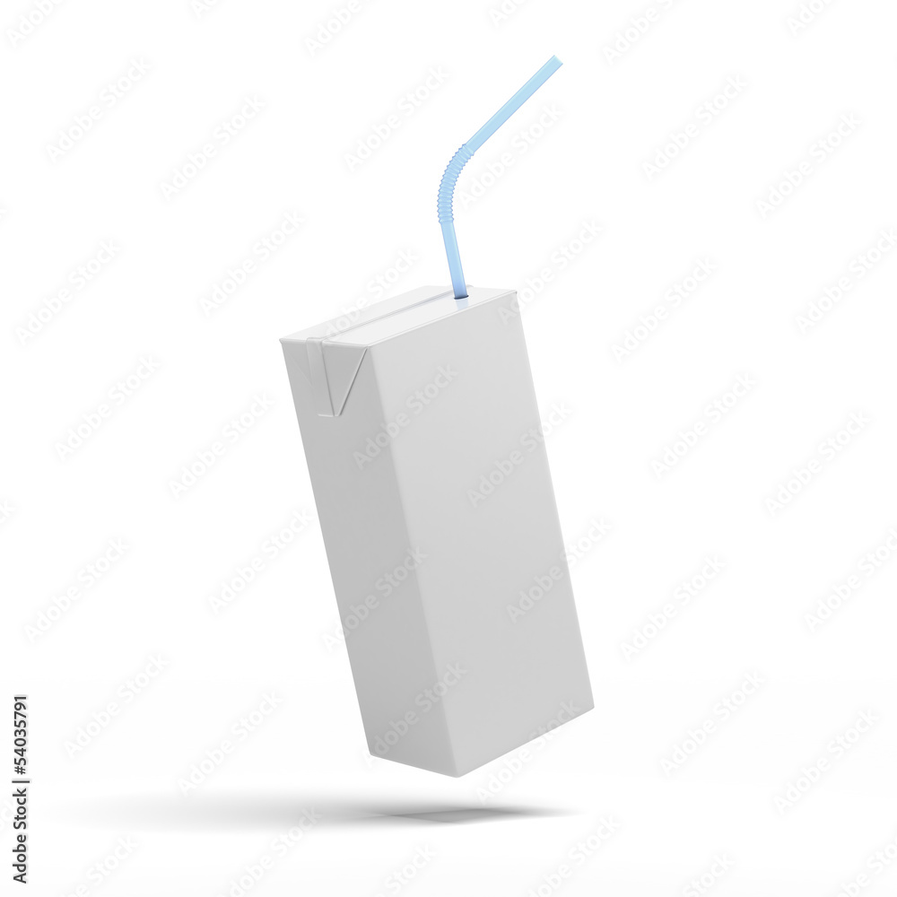 White packaging, box of juice, yogurt, milk White packaging, box of juice, yogurt, milk