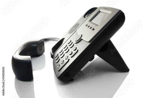 telephone off the hook on a white background