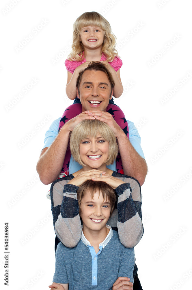 Young lovable happy family