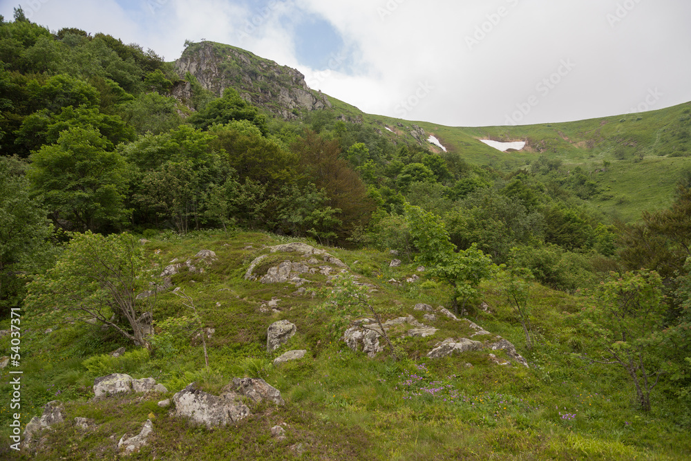 Fototapeta premium Dernière neige en montagne