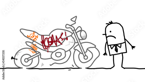 motorcycle vandalized