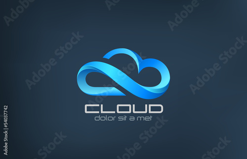 Cloud computing icon vector logo design template.