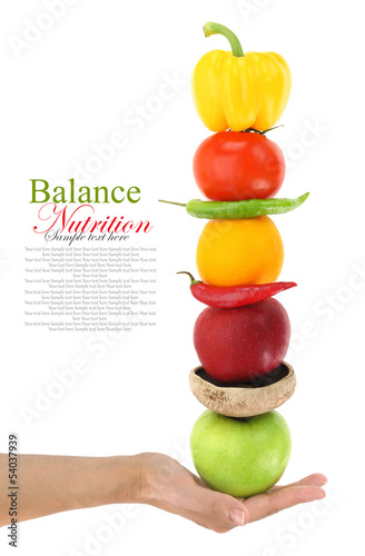Fototapeta Naklejka Na Ścianę i Meble -  Balanced diet with fruits and vegetables