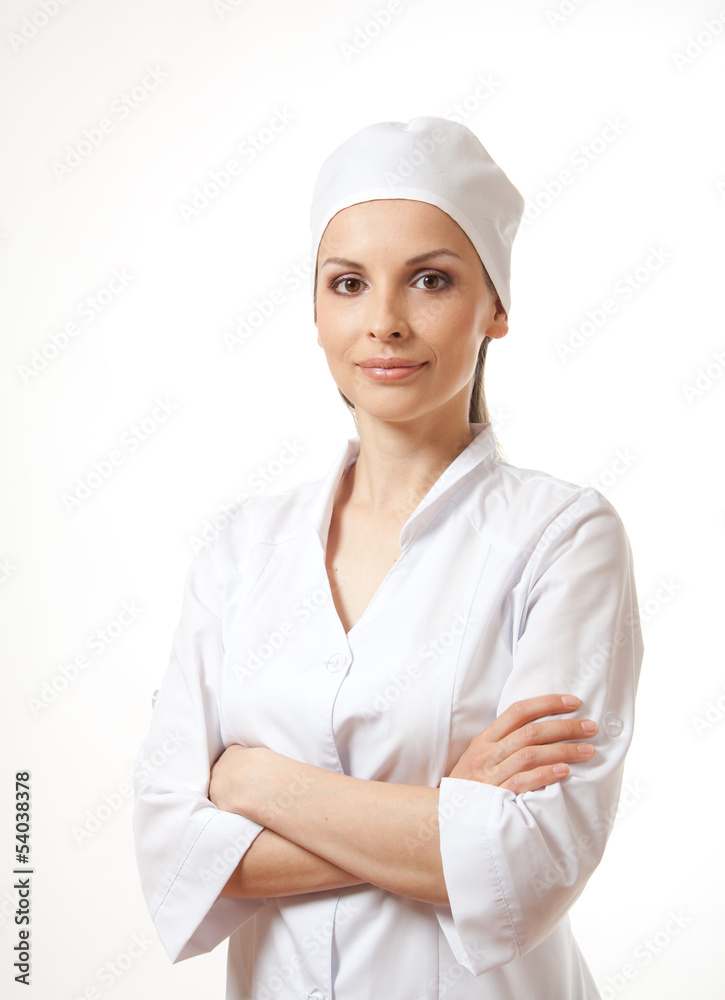 Woman doctor / nurse, isolated over white background Woman doctor / nurse, isolated over white background