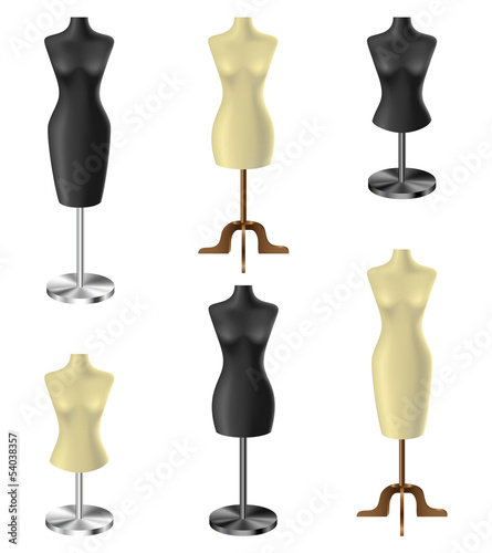 Black and white mannequin set
