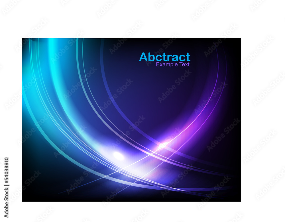 Fototapeta premium Blue abstract elegant waves on a black background