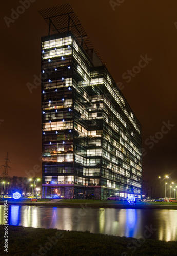 Commercial office buildings exterior - Night view