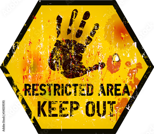 Keep out sign, warning / prohibition sign, vector