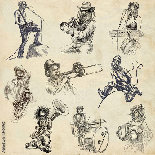 Canvas Print Musicians - An hand drawn illustrations